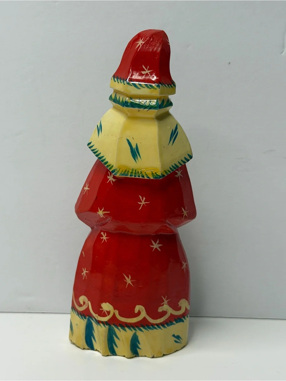 VTG Russian Wood Carved Painted Sergiev Posad Ded Moroz Santa Figurine 5.5”